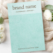 Lichte aqua blue texture earring Display card Visitekaartje