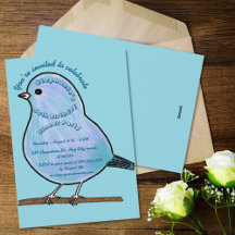 Lichte Azure 50ste verjaardag Cute Bird Dinner Par