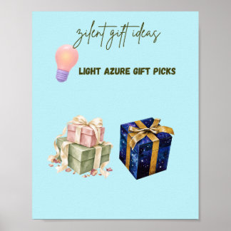 Lichte Azure Cadeau-ideeën Cute Aesthetic Poster