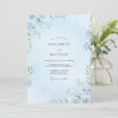 Lichte Azuurblauwe Eucalyptus Bruiloft Kaart (Staand voorkant)