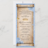 Lichte Baby Blauw Goud Quince Scroll Invitation Ka Kaart (Voorkant)