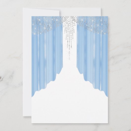 Lichte Baby Blauw Moderne Jurk Quinceanera Kaart (Achterkant)