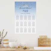 Lichte Baby Blauw Zilveren Kroon Bloemen Zitting G Poster (Keuken)