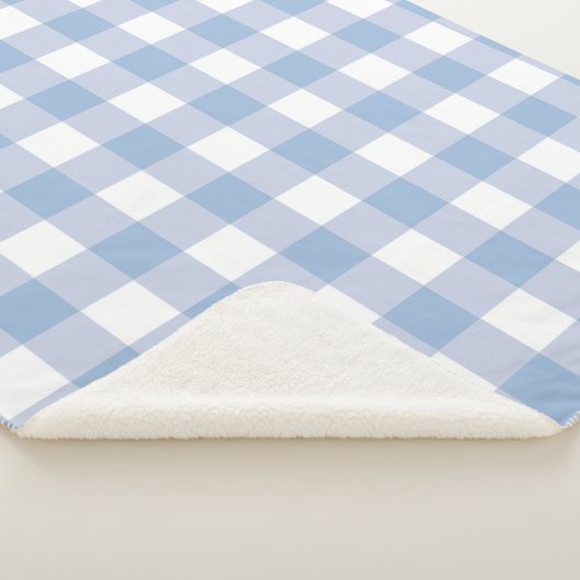 Lichte Baby Blauwe Buffel Check Plaid Boerderij Sherpa Deken (3/4)