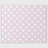 Lichte Baby Roze en Witte Polka Dots Birthday Part Cadeaupapier (Vlak)