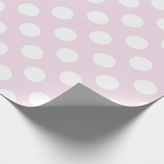 Lichte Baby Roze en Witte Polka Dots Birthday Part Cadeaupapier (Hoek)