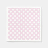 Lichte Baby Roze en Witte Polka Dots Birthday Part Servet (Voorkant)