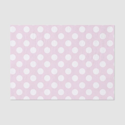 Lichte Baby Roze en Witte Polka Dots Birthday Part Tissuepapier (Voorkant)