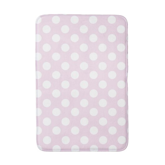Lichte Baby roze en witte pooldots Badmat (Voorkant Verticaal)
