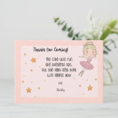 Lichte Ballerina dank u kaart (Staand voorkant)