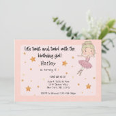 Lichte Ballerina Party Uitnodiging (Staand voorkant)