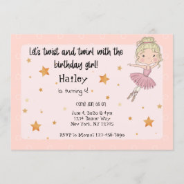 Lichte Ballerina Party Uitnodiging