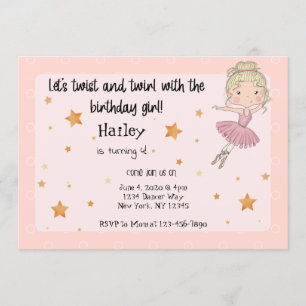 Lichte Ballerina Party Uitnodiging