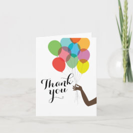 Lichte ballonnen modern gevouwen bedankkaart