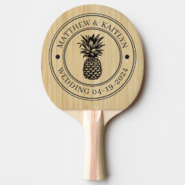 Lichte Bamboe Ananas Bruiloftskam & Namen Tafeltennisbatje