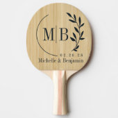 Lichte Bamboe Blad Trouw Monogram Tafeltennisbatje (Voorkant)