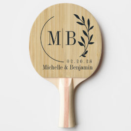 Lichte Bamboe Blad Trouw Monogram Tafeltennisbatje