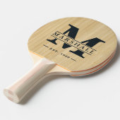 Lichte Bamboe Monogram & Naam Overlay Tafeltennisbatje (Voorkant Gekanteld)