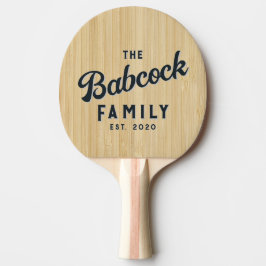 Lichte Bamboe Retro Familie Naam & Jaar Tafeltennisbatje