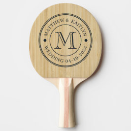 Lichte Bamboe Trouw Monogram Tafeltennisbatje