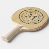 Lichte Bamboe Trouw Monogram Tafeltennisbatje (Voorkant Gekanteld)