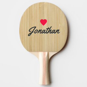 Lichte Bamboe Vintage Hart Handtekening Tafeltennisbatje