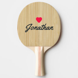 Lichte Bamboe Vintage Hart Handtekening Tafeltennisbatje