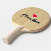 Lichte Bamboe Vintage Hart Handtekening Tafeltennisbatje (Voorkant Gekanteld)