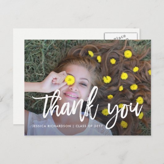 Lichte Bedankt | Afstuderen Foto bedankt Briefkaart (Voorkant / Achterkant)
