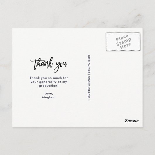 Lichte Bedankt | Afstuderen Foto bedankt Briefkaart (Achterkant)