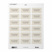 Lichte Beige Linnen Textuur Afbeelding Etiket (Full Sheet)