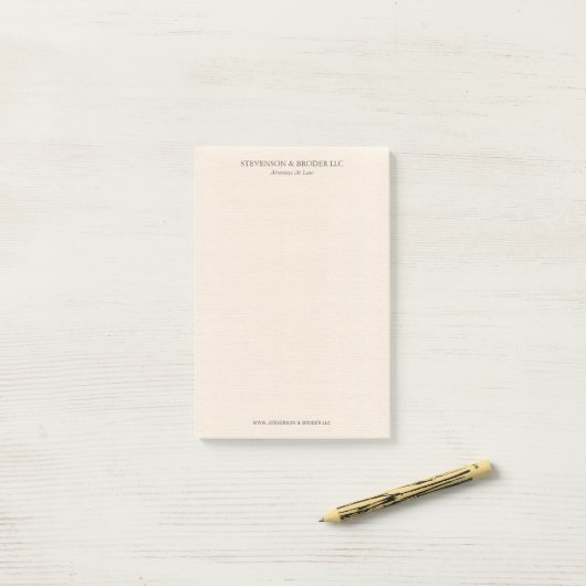 Lichte Beige Linnen Textuur Persoonlijk Post-it® Notes (Op bureau)