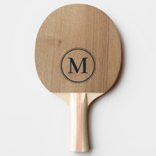 Lichte Berkenhout Monogram Tafeltennisbatje (Achterkant)