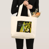 Lichte blauwe dragonvlieg grote tote bag (Voorkant (product))