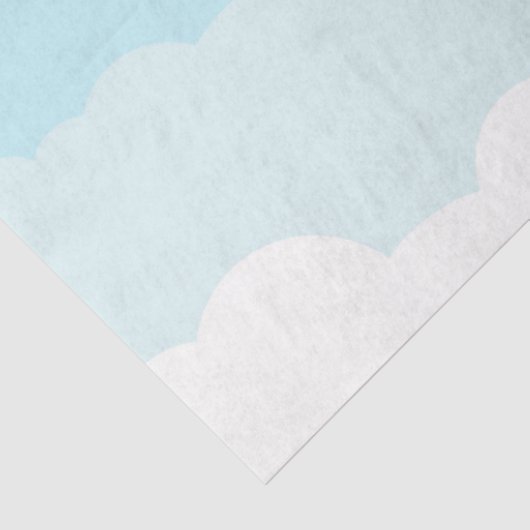 Lichte blauwe en witte hemelwolken tissuepapier (Detail)