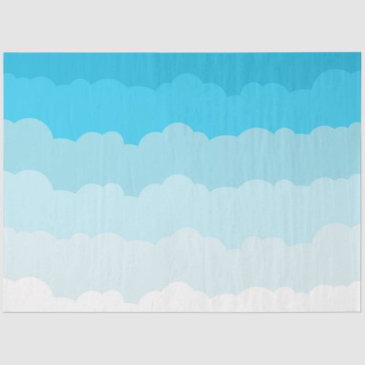 Lichte blauwe en witte hemelwolken tissuepapier (Voorkant)