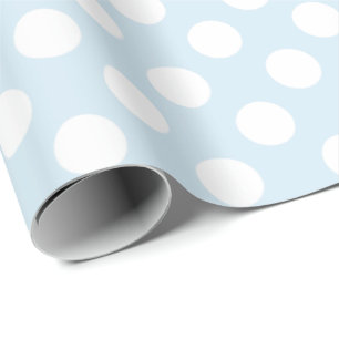 Lichte blauwe en witte pooldots cadeaupapier