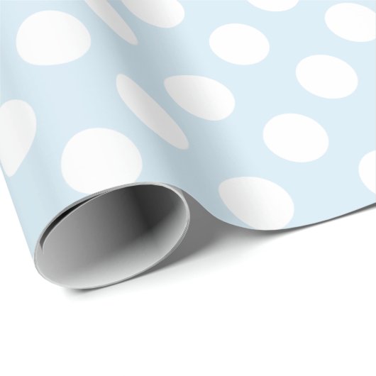 Lichte blauwe en witte pooldots cadeaupapier (Rol Hoek)