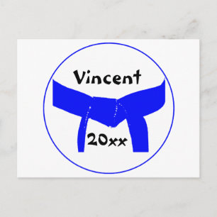 Lichte blauwe gordel voor sportartikelen briefkaart