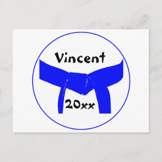 Lichte blauwe gordel voor sportartikelen briefkaart