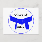 Lichte blauwe gordel voor sportartikelen briefkaart (Voorkant)