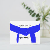 Lichte blauwe gordel voor sportartikelen briefkaart (Staand voorkant)