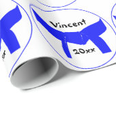 Lichte blauwe gordel voor sportartikelen cadeaupapier (Rol Hoek)