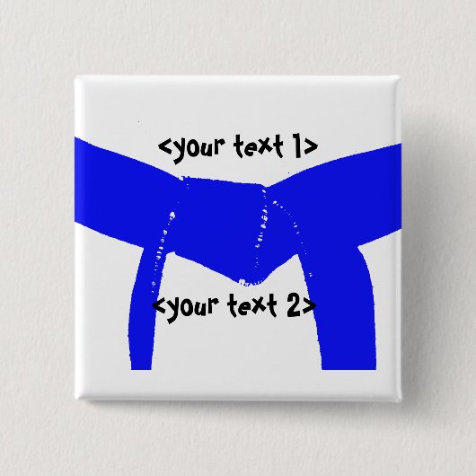 Lichte blauwe gordel voor sportartikelen vierkante button 5,1 cm (Voorkant)