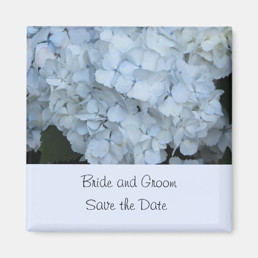 Lichte Blauwe Hortensia Save the Date Magneet (Voorkant)