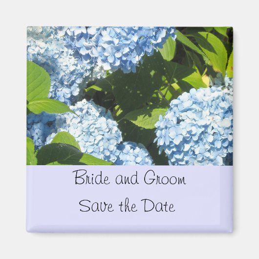 Lichte Blauwe Hortensia Save the Date Magneet (Voorkant)