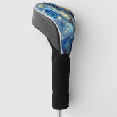 Lichte Blauwe Kat Golfheadcover (Schuin)