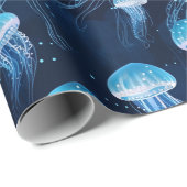 Lichte Blauwe Kwal Cadeaupapier (Rol Hoek)