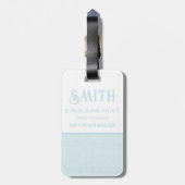 Lichte blauwe lijn textuur, kleurenblok bagagelabel (Achterkant verticaal)