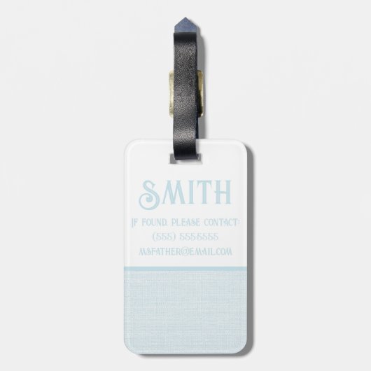Lichte blauwe lijn textuur, kleurenblok bagagelabel (Achterkant verticaal)